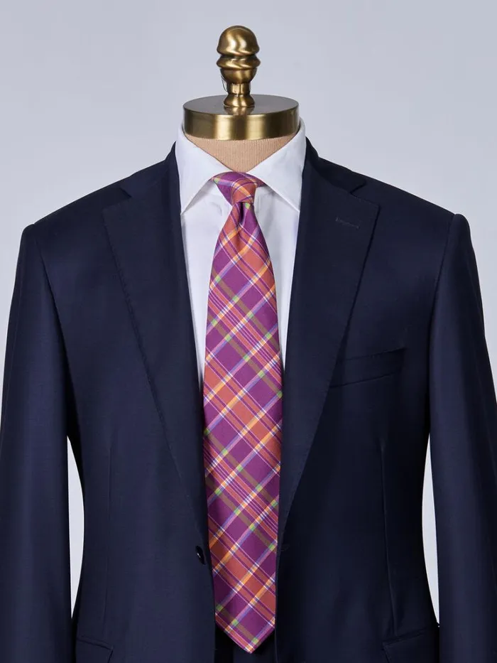 Ties Mens Paul Stuart Silk Printed Plaid Tie Plum Ties Mens Paul Stuart Silk Printed Plaid Tie Plum