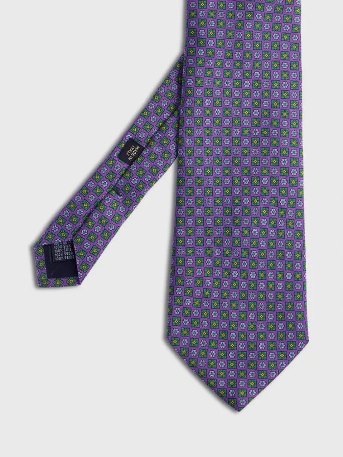 Ties Mens Paul Stuart Silk Twill Floral Medallion Tie Blue