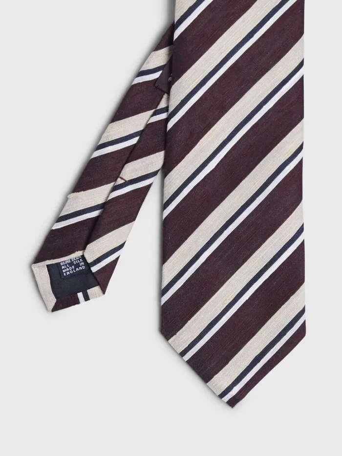 Ties Mens Paul Stuart Wide Stripe Tie Burgundy