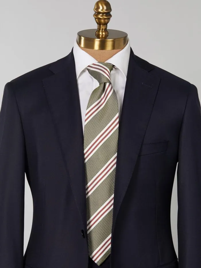 Ties Mens Paul Stuart Wide Textured Stripe Tie Brown