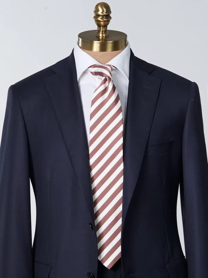 Ties Mens Paul Stuart Woven Silk and Cotton Bar Stripe Tie Brown