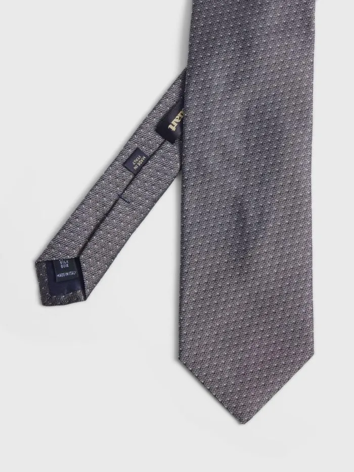 Ties Mens Paul Stuart Woven Silk Micro Pattern Tie Silver