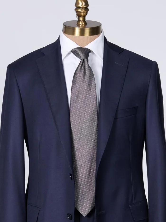 Ties Mens Paul Stuart Woven Silk Micro Pattern Tie Silver