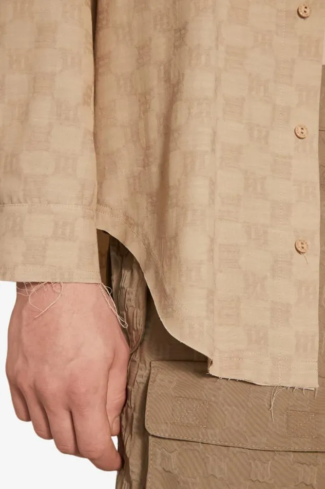 Tops Men MISBHV Jordan Barrett Oversize Monogram Wool Shirt Beige