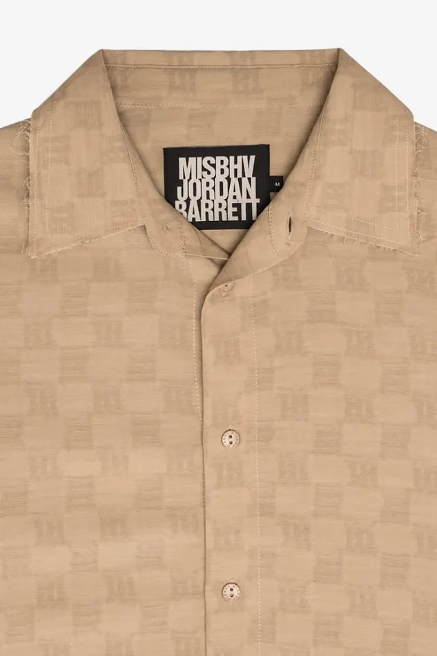 Tops Men MISBHV Jordan Barrett Oversize Monogram Wool Shirt Beige