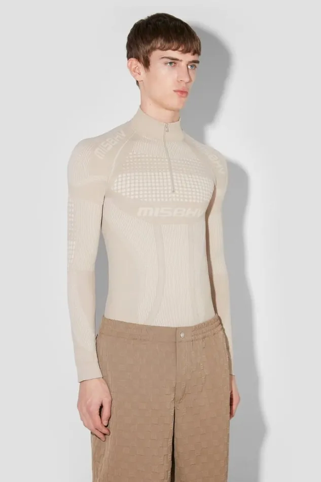 Tops Men MISBHV Sport Europa QuarterZip Longsleeve Beige