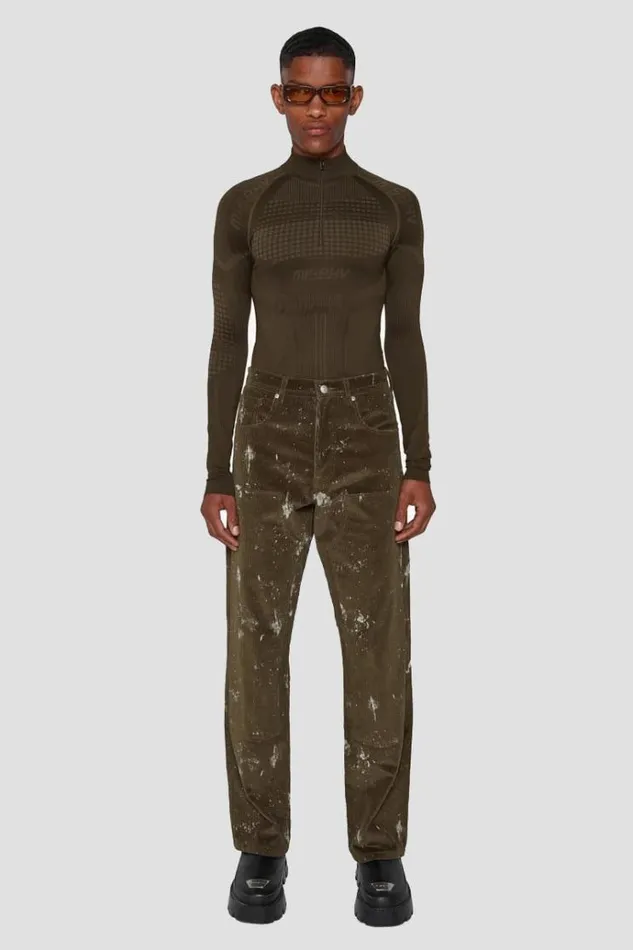 Tops Men MISBHV Sport Europa QuarterZip Longsleeve Grunge Olive