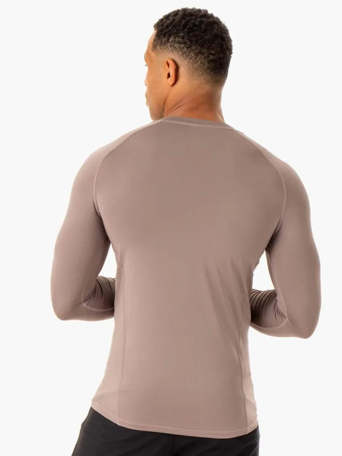 Tops Mens Ryderwear Division Base Layer Long Sleeve Taupe