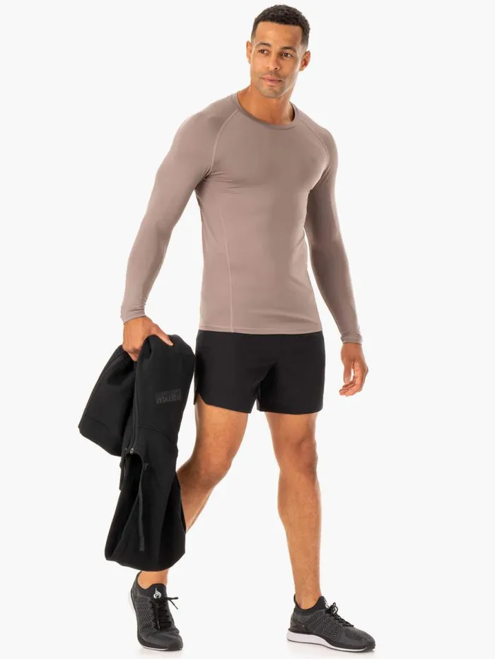 Tops Mens Ryderwear Division Base Layer Long Sleeve Taupe