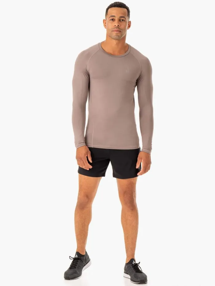 Tops Mens Ryderwear Division Base Layer Long Sleeve Taupe