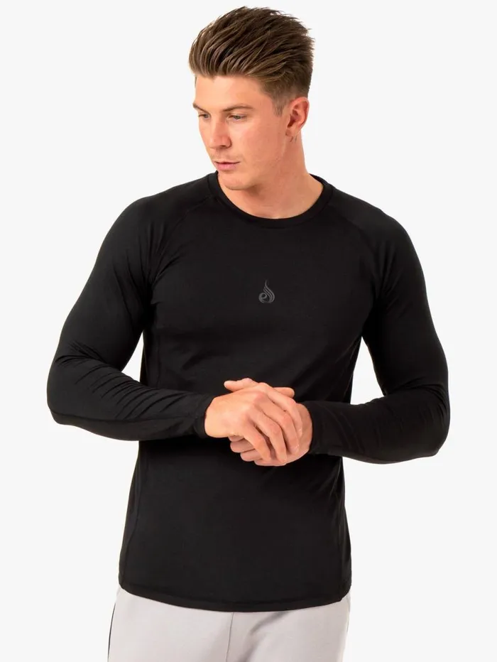 Tops Mens Ryderwear Enhance Long Sleeve Training Top Black