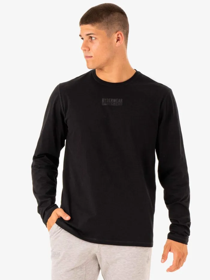 Tops Mens Ryderwear Limitless Long Sleeve TShirt Black