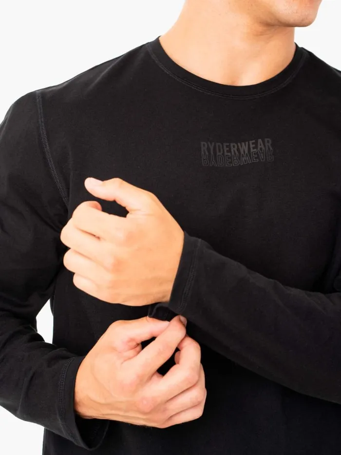 Tops Mens Ryderwear Limitless Long Sleeve TShirt Black