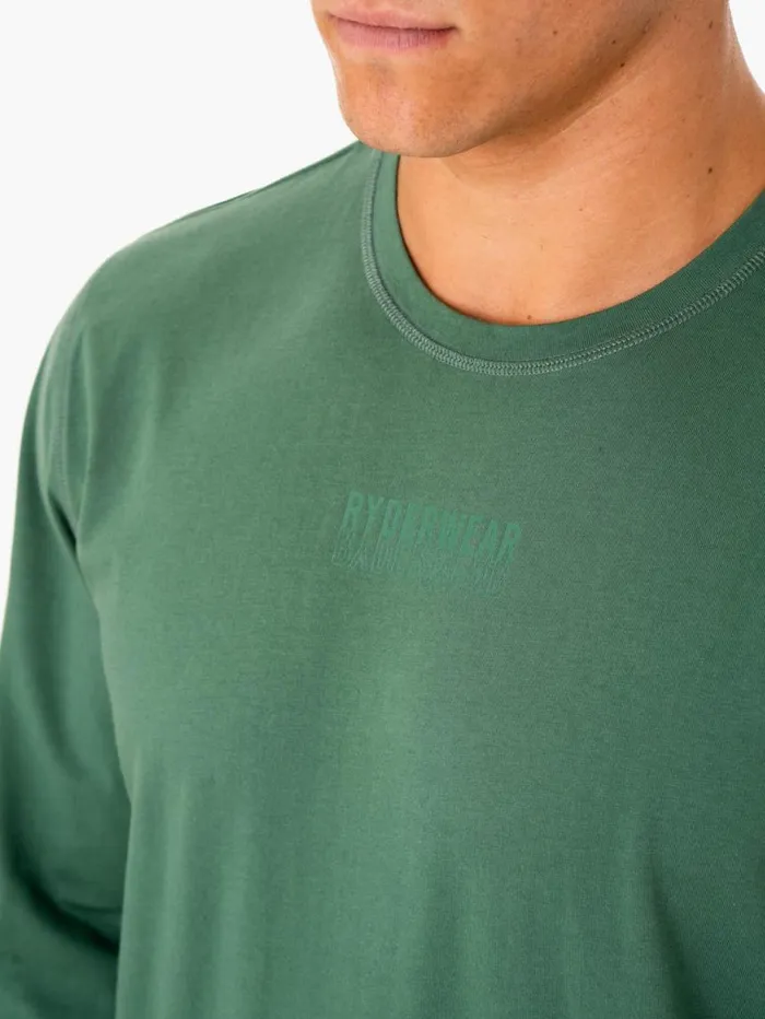 Tops Mens Ryderwear Limitless Long Sleeve TShirt Forest Green