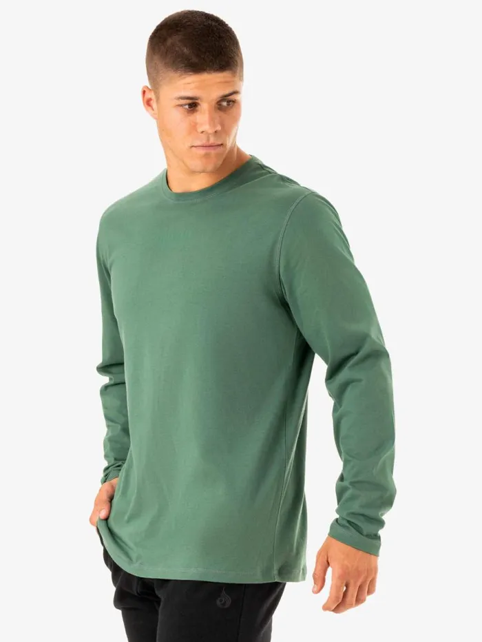 Tops Mens Ryderwear Limitless Long Sleeve TShirt Forest Green