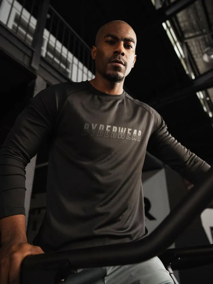 Tops Mens Ryderwear Overdrive Long Sleeve Top Black