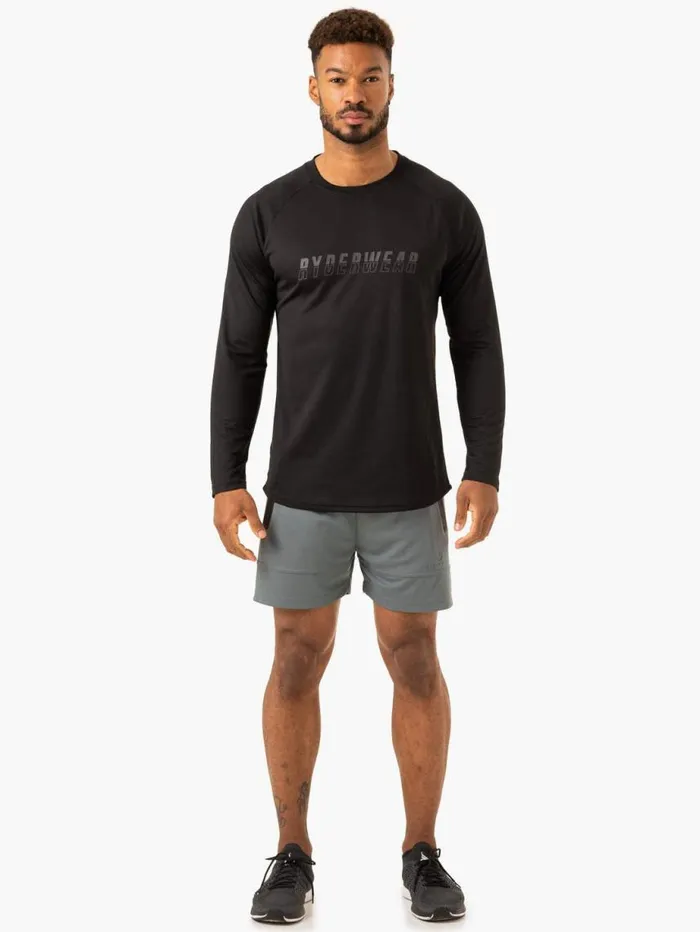 Tops Mens Ryderwear Overdrive Long Sleeve Top Black