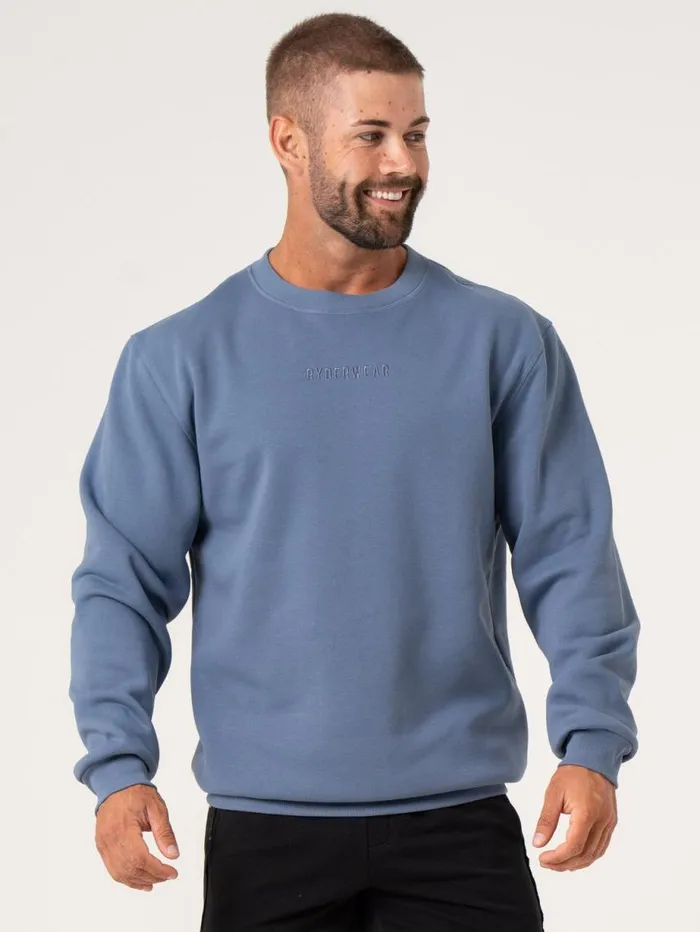Tops Mens Ryderwear Pursuit Pullover Denim Blue