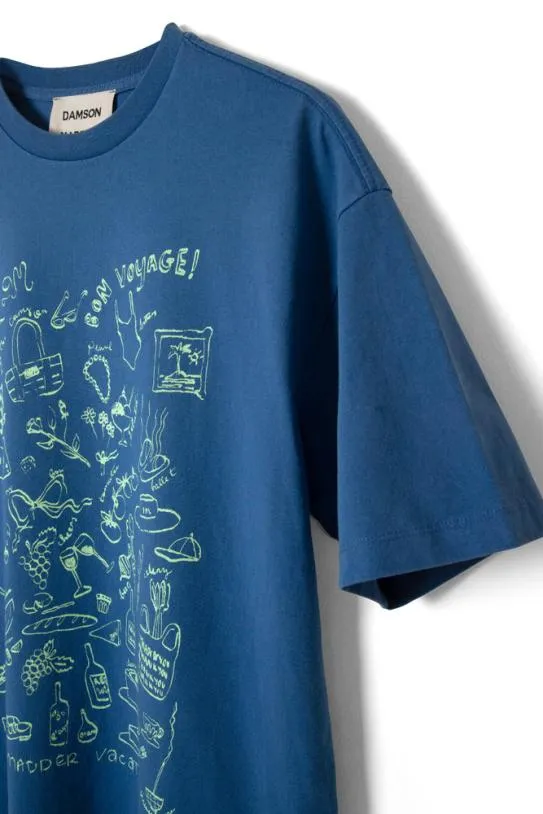 Tops Women Damson Madder Bon Voyage 8211 Blue Bf Tee