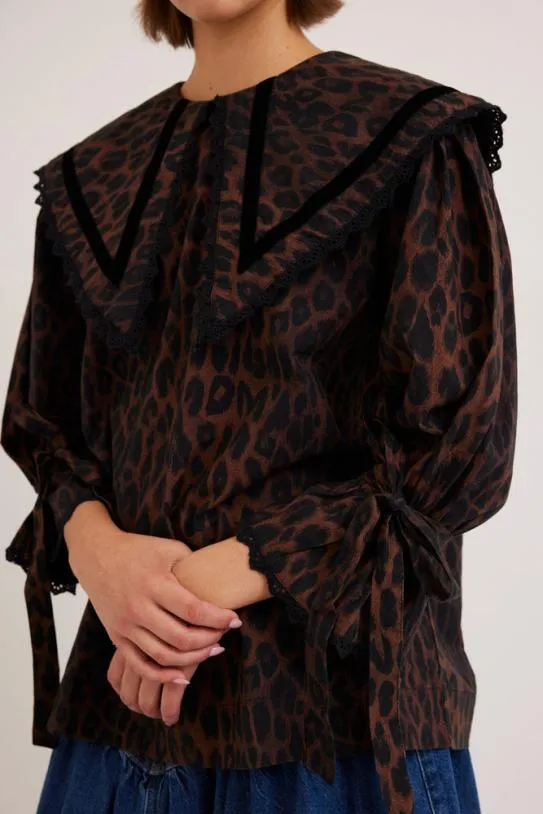 Tops Women Damson Madder Candice Blouse 8211 Leopard