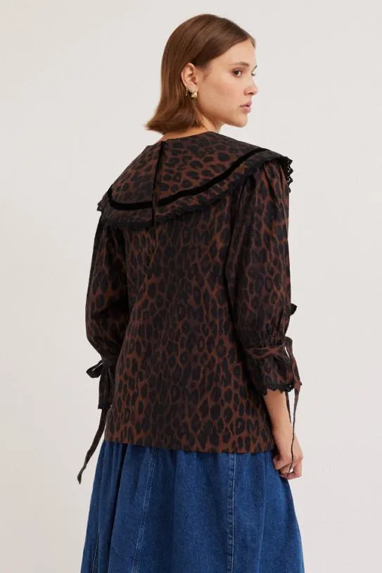 Tops Women Damson Madder Candice Blouse 8211 Leopard
