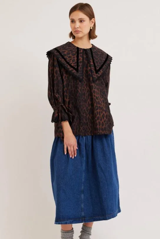 Tops Women Damson Madder Candice Blouse 8211 Leopard