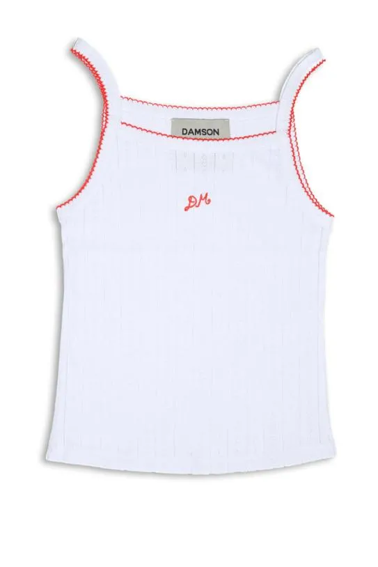Tops Women Damson Madder Dm Cami Top 8211 White Pointelle