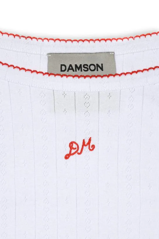 Tops Women Damson Madder Dm Cami Top 8211 White Pointelle
