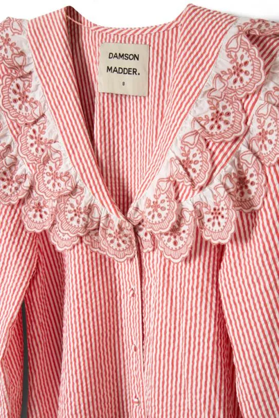 Tops Women Damson Madder Romilda Blouse 8211 Candy Stripe Broderie