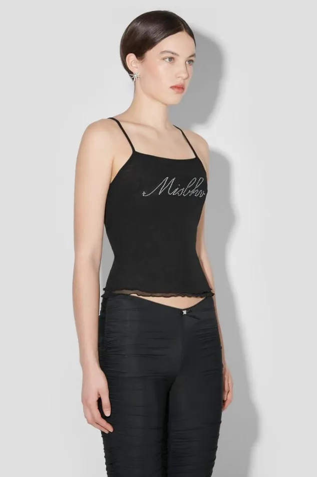 Tops Women MISBHV Crystal Mesh Tank Top Black