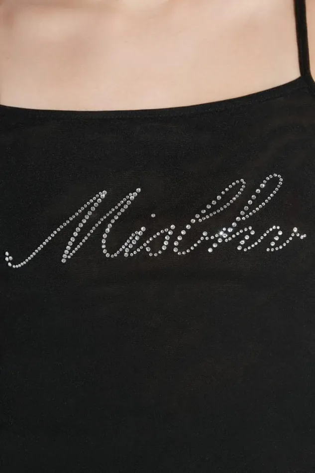 Tops Women MISBHV Crystal Mesh Tank Top Black
