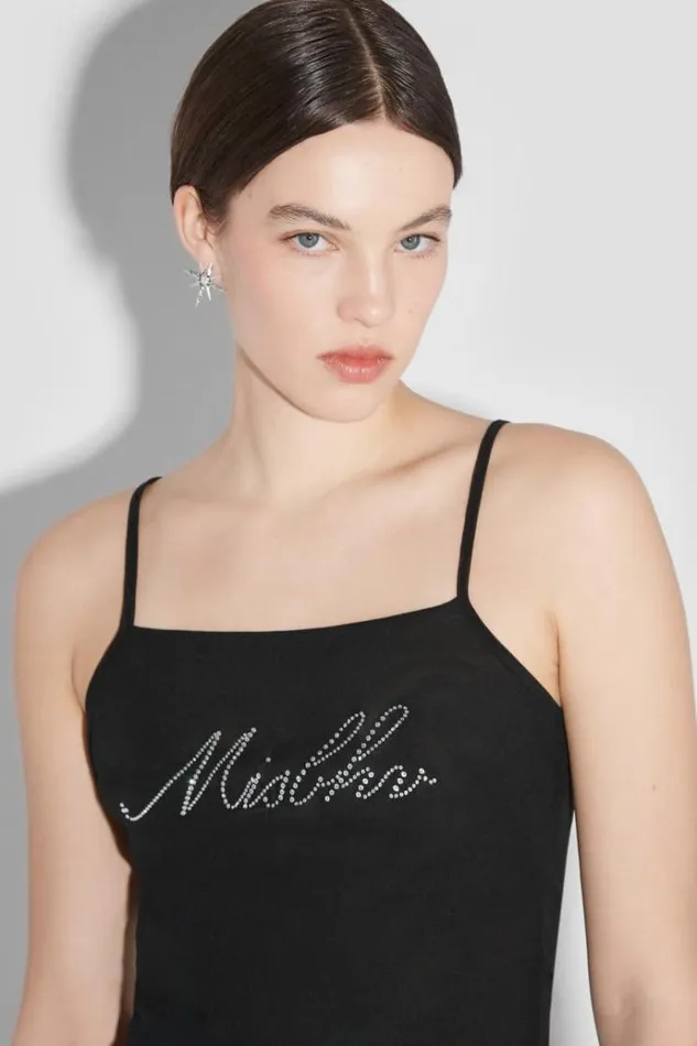 Tops Women MISBHV Crystal Mesh Tank Top Black