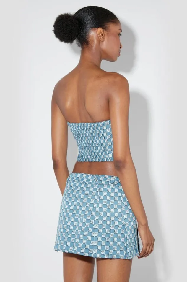 Tops Women MISBHV Jacquard Canvas Monogram Corset Top Blue