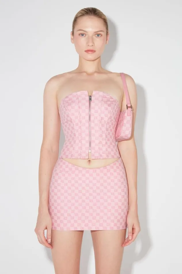 Tops Women MISBHV Jacquard Canvas Monogram Corset Top Bubblegum