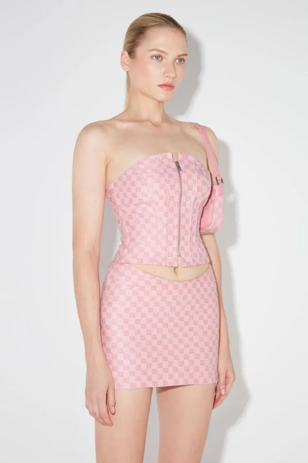 Tops Women MISBHV Jacquard Canvas Monogram Corset Top Bubblegum