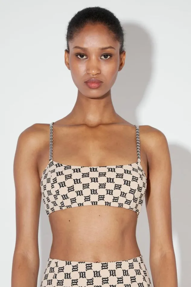 Tops Women MISBHV Monogram Spaghetti Bralette Beige