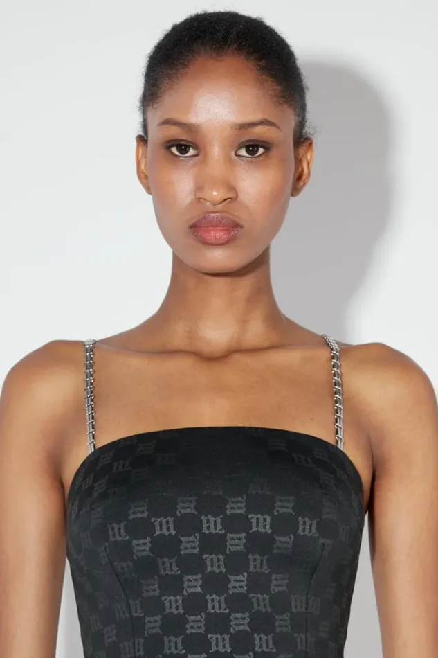 Tops Women MISBHV Monogram Spaghetti Top Black