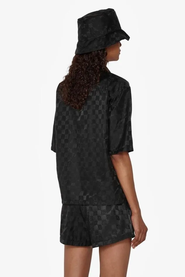 Tops Women MISBHV Nylon Monogram Cropped Shirt Black
