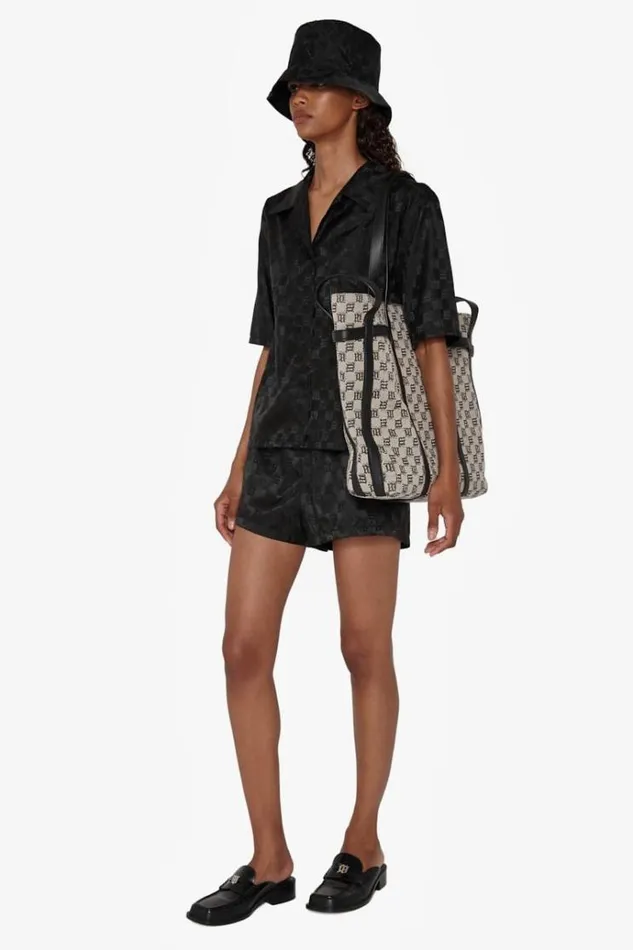 Tops Women MISBHV Nylon Monogram Cropped Shirt Black