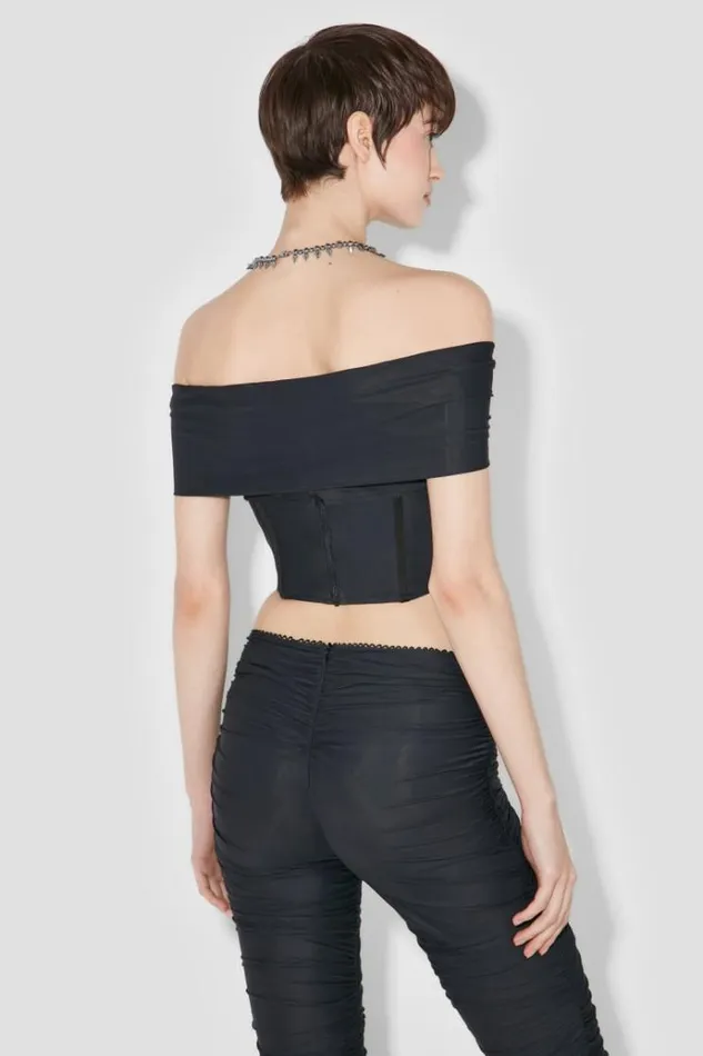 Tops Women MISBHV Pandora Off Shoulder Corset Top Black