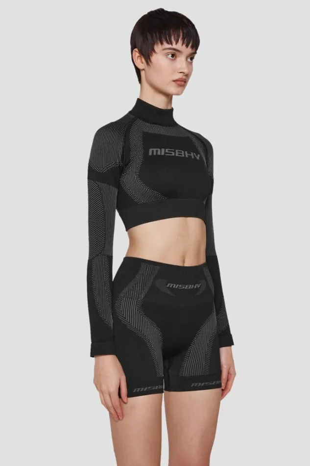 Tops Women MISBHV Sport Cropped Longsleeve Muted Black