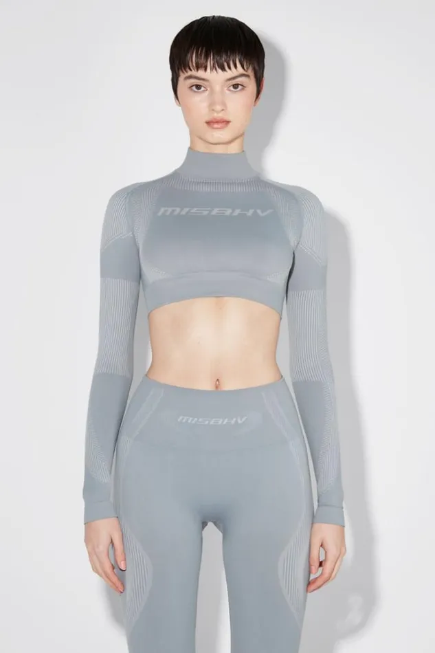 Tops Women MISBHV Sport Cropped Longsleeve Steel Blue