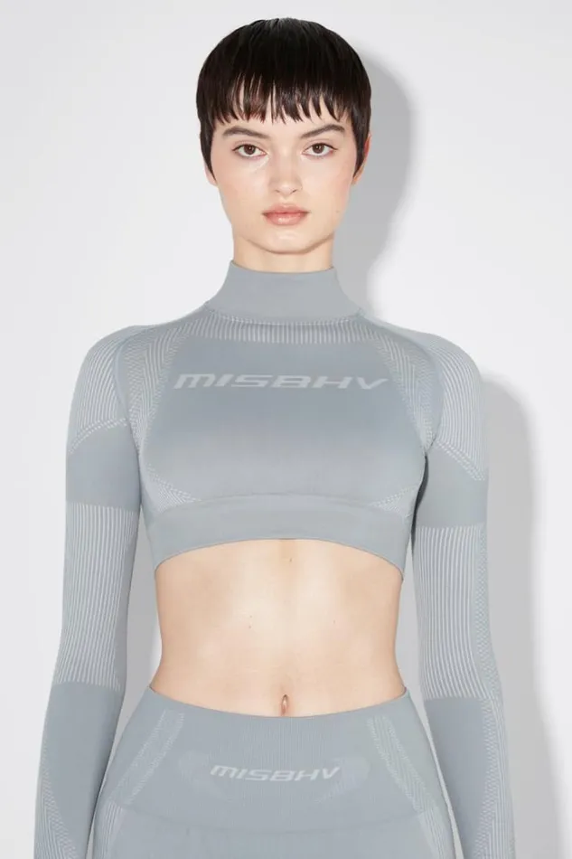 Tops Women MISBHV Sport Cropped Longsleeve Steel Blue