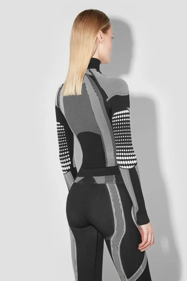 Tops Women MISBHV Sport Europa QuarterZip Longsleeve Blackwhite