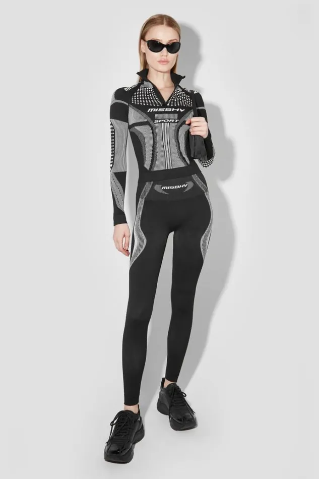 Tops Women MISBHV Sport Europa QuarterZip Longsleeve Blackwhite