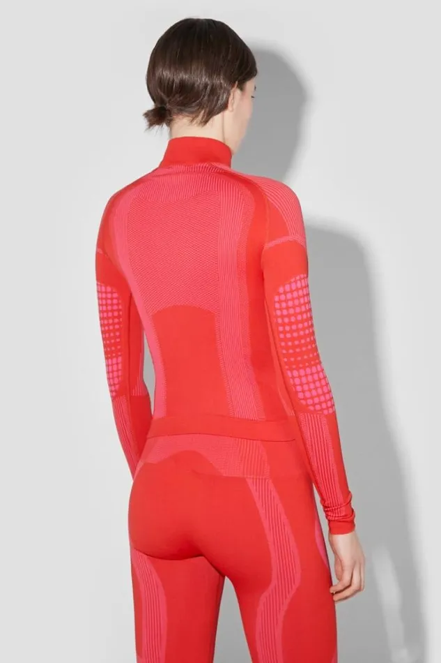 Tops Women MISBHV Sport Europa QuarterZip Longsleeve Coral Red