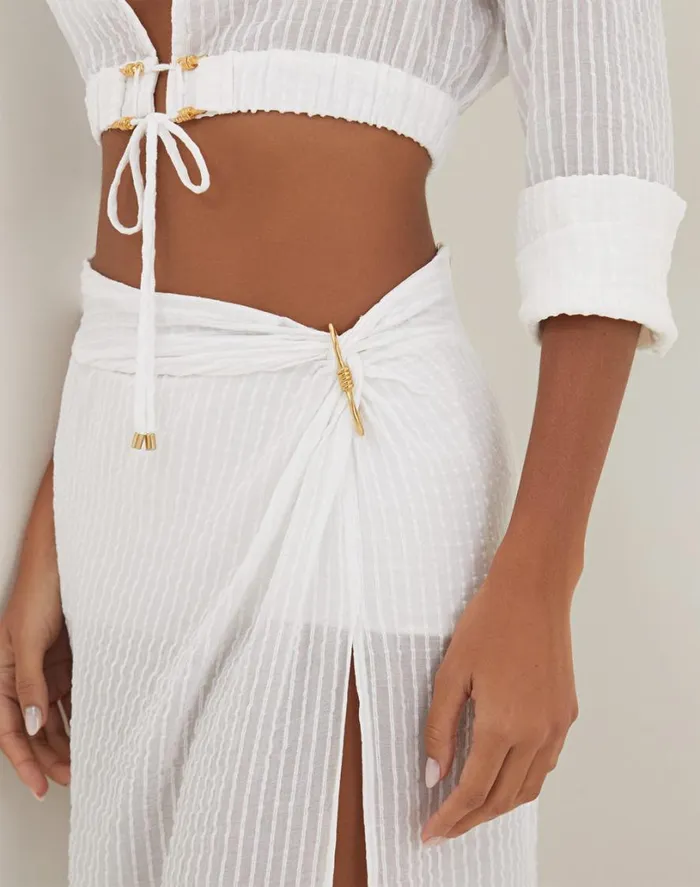 Tops Women ViX Paula Hermanny Alexia Detail Blouse 8211 Off White