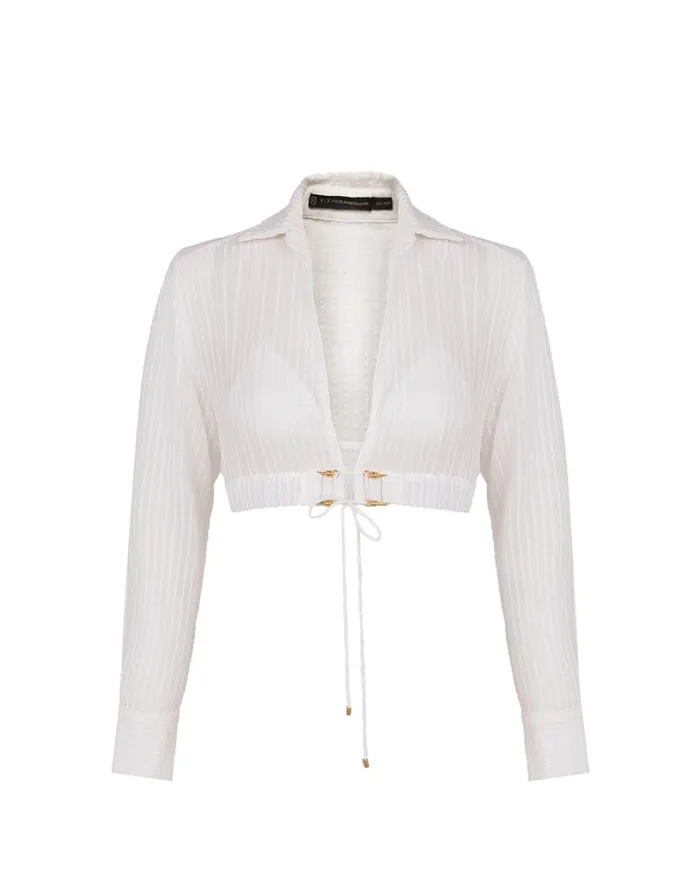 Tops Women ViX Paula Hermanny Alexia Detail Blouse 8211 Off White