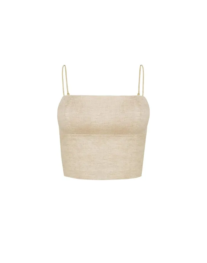 Tops Women ViX Paula Hermanny Anika Crop Top 8211 Natural