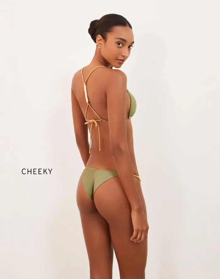 Tops Women ViX Paula Hermanny Brooke T Back Tri Top 8211 Olivine